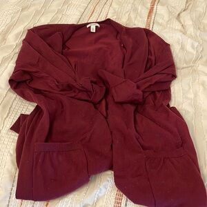 EUC 5 for $5 Nine West burgundy duster with pockets size xl